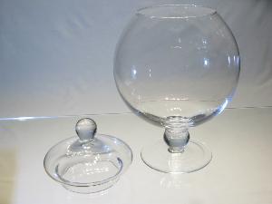 Bonbonniere ronde sur pied en semi Cristal uni