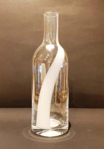 Carafe bouteille ligne blanche en cristal