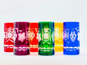 Longdrink 6 couleur en  cristal de bohème
