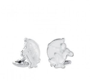 Boutons de Manchettes Cristal Lalique mascottes Archer