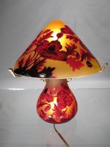 Lampe Tip Gallé "japonaise"  Coquelicot Rouge