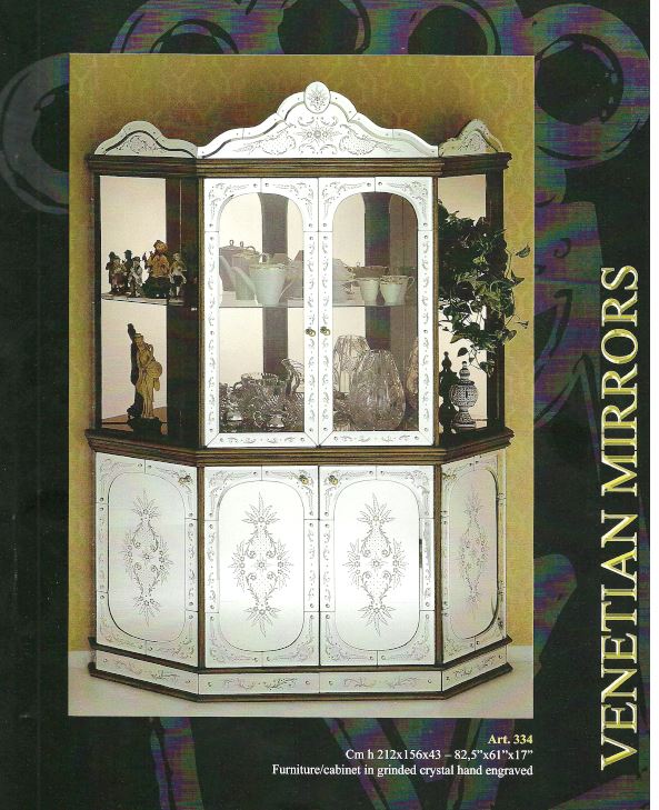 Grande Armoire Commode Venitienne miroir taillé cristal murano voltolina