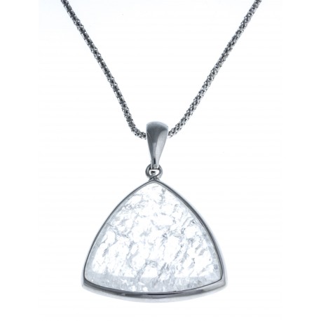 Pendentif Cristal de Roche Quartz argent 925 rhodié