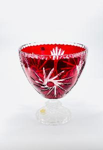 Coupe en Cristal de Bohème rouge , verte, transparent