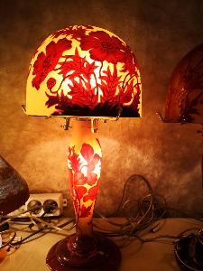 Lampe Tip Gallé olympe "coquelicots" 42 cm 