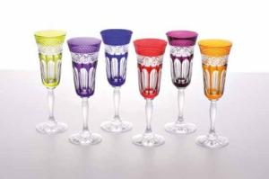 Cristal de Paris : Flute à champagne Mireille 6 couleurs