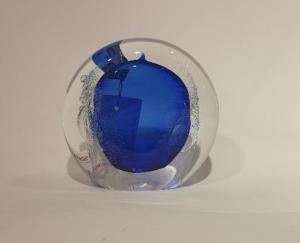 Sulfure, Presse papier rond à poser en cristal bleu