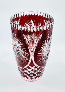 Vase en Cristal de Bohème couleur rouge 