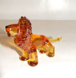 Lion miniature en cristal couleur