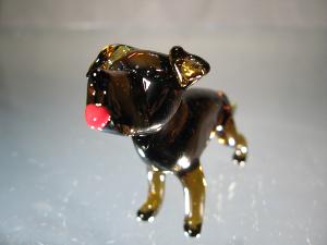 Chien Labrador miniature en cristal marron