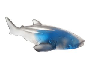 Requin bleu gris ou bleu clair de Cristal Daum