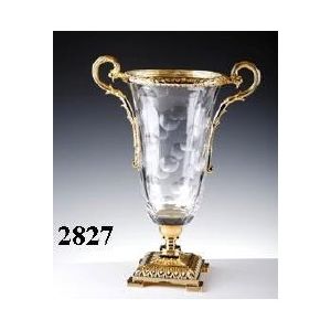 Vase Cristal de Paris Fontainebleau Monture Bronze