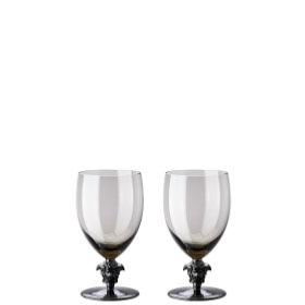 VERSACE Médusa : coffret 2 verres à vin Blanc Haze jambe courte