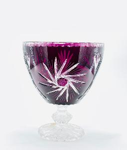 Coupe en Cristal de Bohème rouge , verte, transparent