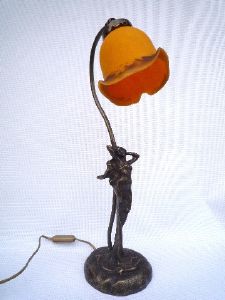 Lampe pâte de verre Elise tulipe miel