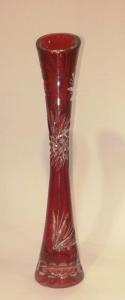 Vase Soliflore en Cristal de Bohème Rouge