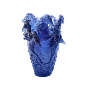Vase Cheval Bleu par atelier Daum 