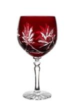 Verre à VIN couleur rouge rubis en cristal bohème depareille