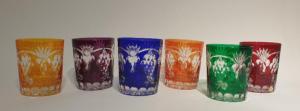 Verres à whisky 6 couleurs cristal bohème