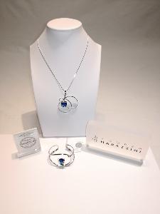 Parure Marazzini Orchidee Cristal Swarovski bleu dark