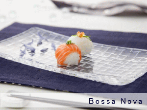 Assiette rectangulaire hors d' oeuvre en cristal +24% plomb collection Bossa Nova