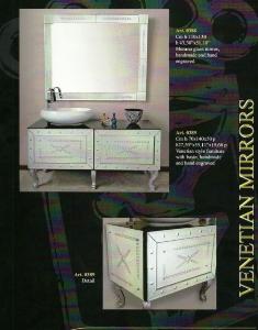 Commode basse salle de bain miroir cristal taillé murano voltolina