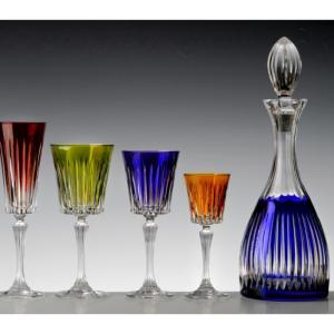 Cristal de Paris : Coffret 6 verres cristal couleur collection timeless