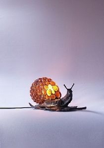 Lampe en Ambre Escargot et Bronze