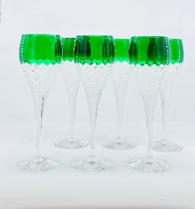 Verres à dégustation du vin en  cristal de bohème