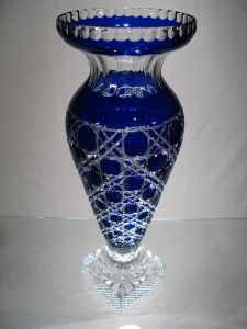 Vase bleu en Cristal de Bohème