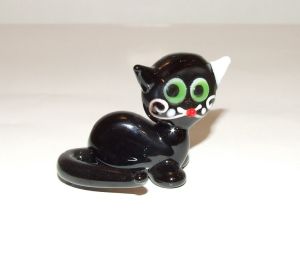 crystal cat miniature seated