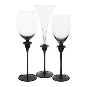 VERSACE Médusa : coffret 2 verres à vin rouge Haze Noir