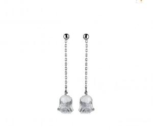Boucles d' Oreilles Pendantes Muguet Cristal Lalique 
