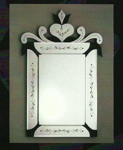 Miroir Venitien Voltolina Cristal Murano rectangulaire