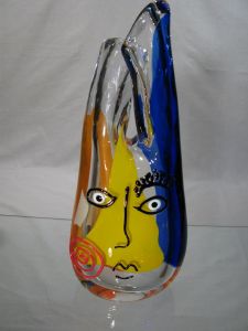 Vase Soliflore Picasso Murano, pièce artistique