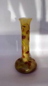Vase Tip Gallé Soliflore " Framboise jaune marron" 