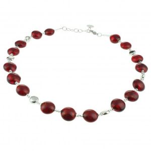 Collier Murano Antica Murrina Frida Rouge Argent