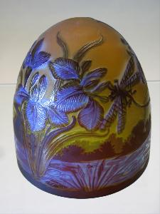 Abat - Jour lampe Gallé Libellules bleu violet 16 cm 