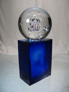 Trophée Bleu Sulfure Bulle Galaxie Murano