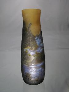 Vase soliflore Tip Gallé décor Lorraine Bleu