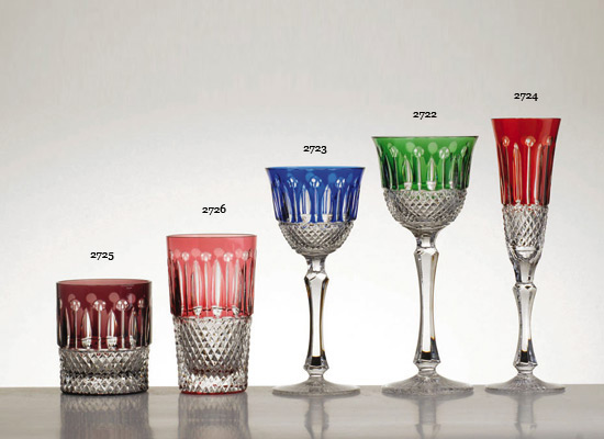 verre cristal en couleur