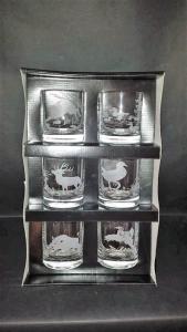 Verres à whisky ou apéritif décor chasse 