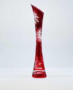 Vase Soliflore en Cristal de Bohème Rouge