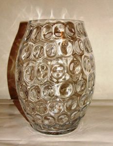Vase en cristal obu "bullé"
