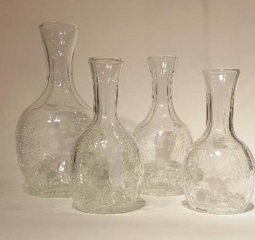 Vases effect verre écrasés en cristallin