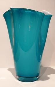 Vase Eventail Bleu et blanc