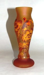 Vase Tip Gallé coquelicot jaune