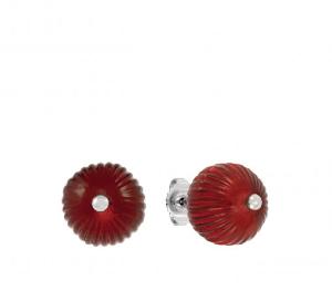 Boucles Oreilles Vibrante Cristal Lalique Incolore, Rouge ou Noir