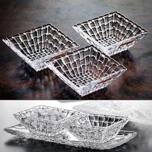 Plateau Aperitif Dinatoire Design collection Bossa Nova en cristal 3 pieces
