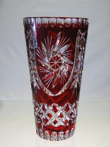 Vase en Cristal de Bohème couleur rouge 20 cm 